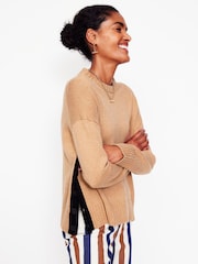 Boden Brown Zia Button Side Jumper - Image 2 of 6