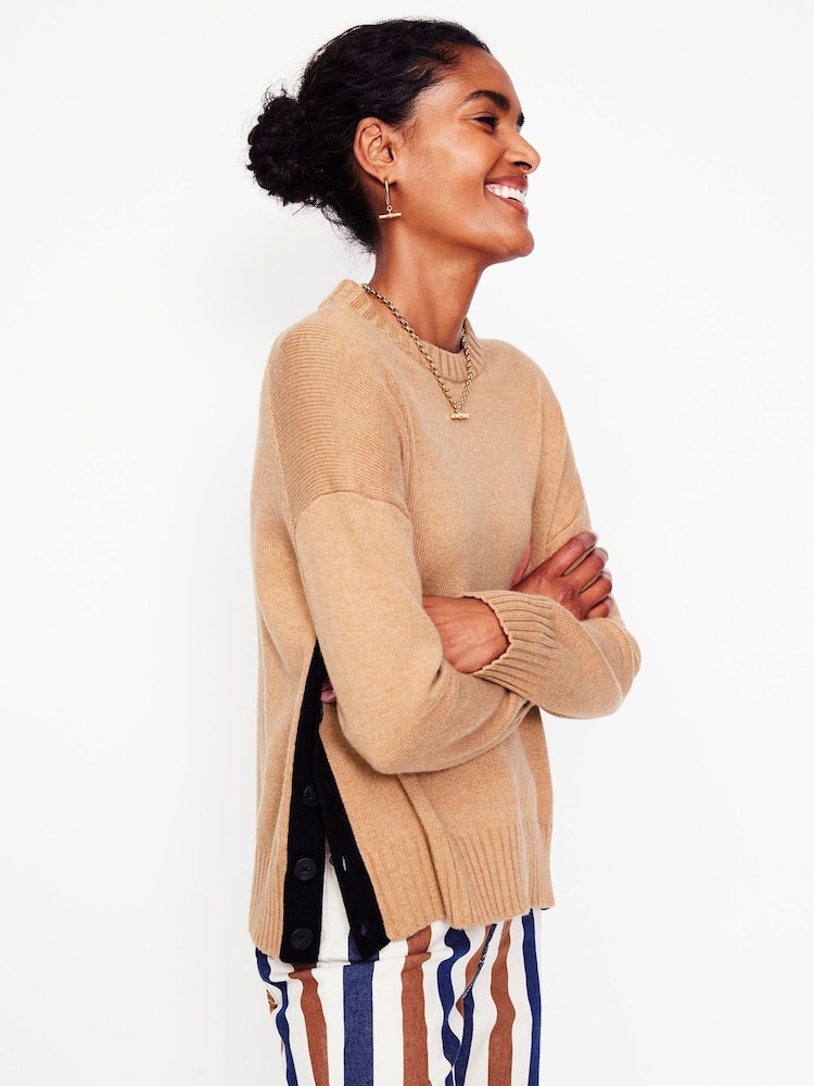 Boden Brown Zia Button Side Jumper - Image 2 of 6