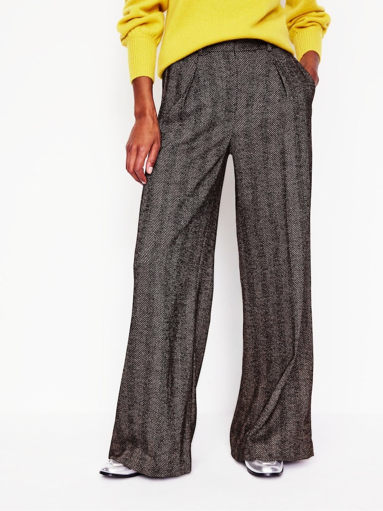 Boden Brown Chiswick Wool Blend Trousers - Image 1 of 5