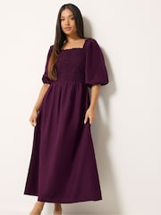 パープル - M&Co Petite 3/4 Sleeve Cornelli Dress - 画像 2 / 6