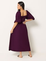 パープル - M&Co Petite 3/4 Sleeve Cornelli Dress - 画像 3 / 6
