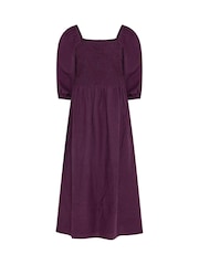 パープル - M&Co Petite 3/4 Sleeve Cornelli Dress - 画像 5 / 6