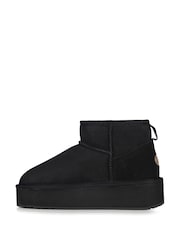 EMU Australia Black Stinger Micro Flatform Sheepskin Boots - Image 2 of 6