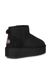 EMU Australia Black Stinger Micro Flatform Sheepskin Boots - Image 4 of 6