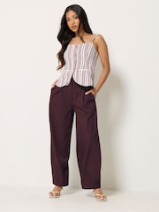 PixieGirl Petite Red Barrel Leg Trousers - Image 1 of 5