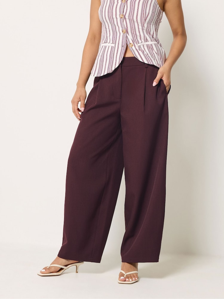 PixieGirl Petite Red Barrel Leg Trousers - Image 2 of 5 PixieGirl Petite Red Barrel Leg Trousers - Image 2 of 5