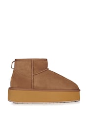 EMU Australia Brown Stinger Micro Flatform Sheepskin Boots - Image 1 of 12