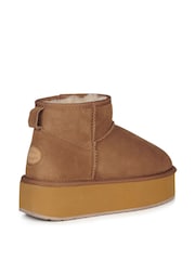 EMU Australia Brown Stinger Micro Flatform Sheepskin Boots - Image 10 of 12