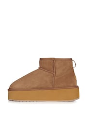 EMU Australia Brown Stinger Micro Flatform Sheepskin Boots - Image 8 of 12
