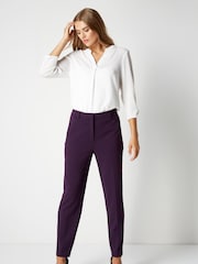 Roman Purple Short Straight Leg Stretch Trousers - Image 2 of 4