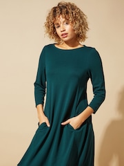 Roman Green A-Line Pocket Detail Swing Dress - Image 1 of 4