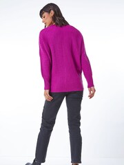 Roman Pink Ribbed Chevron Print Batwing Jumper - Image 4 of 5