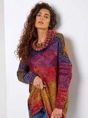 Roman Multi Cowl Neck Ombre Jumper - Image 1 of 5