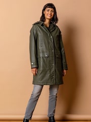 Roman Waterproof Waxed Longline Hooded Coat - Изображение 1 из 4