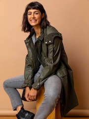 Roman Waterproof Waxed Longline Hooded Coat - Изображение 3 из 4