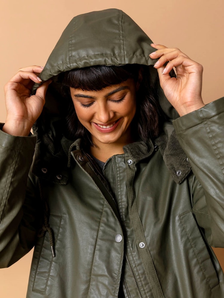 Roman Waterproof Waxed Longline Hooded Coat - Изображение 4 из 4