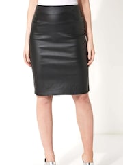 Roman Black Faux Leather Pull On Pencil Skirt - Image 1 of 3