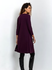 Roman Purple A-Line Pocket Detail Swing Dress - Image 2 of 4