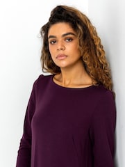 Roman Purple A-Line Pocket Detail Swing Dress - Image 3 of 4