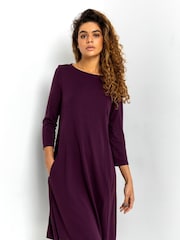 Roman Purple A-Line Pocket Detail Swing Dress - Image 4 of 4