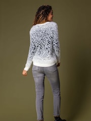 Roman White Mosaic Print Fluffy Jumper - Image 3 of 4