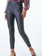 Roman Black Coated Faux Leather Jeggings - Image 1 of 5