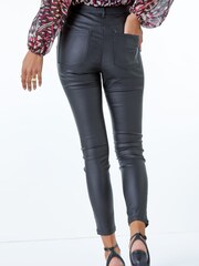 Roman Black Coated Faux Leather Jeggings - Image 2 of 5