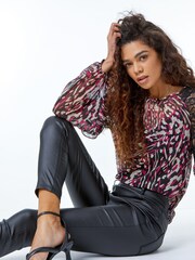 Roman Black Coated Faux Leather Jeggings - Image 5 of 5