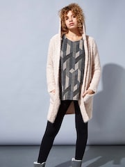 Roman Pink Fluffy Hooded Cardigan - Image 3 of 5
