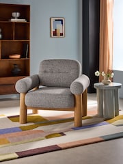 MADE.COM Grey Marl Pax Boucle Maxton Chair - Image 1 of 7