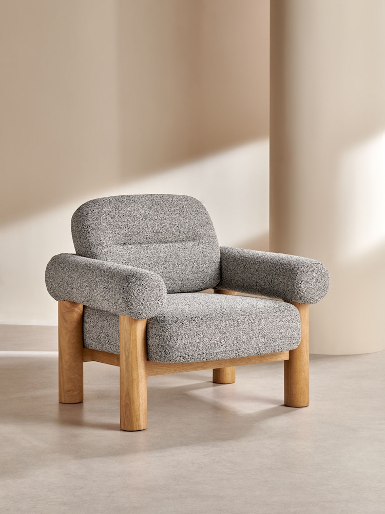 MADE.COM Grey Marl Pax Boucle Maxton Chair - Image 2 of 7
