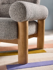 MADE.COM Grey Marl Pax Boucle Maxton Chair - Image 3 of 7