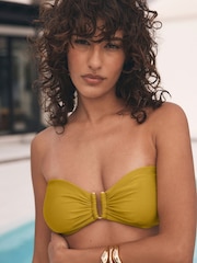 Mint Velvet Green Underwired Bandeau Bikini Top - Image 2 of 6