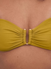 Mint Velvet Green Underwired Bandeau Bikini Top - Image 3 of 6