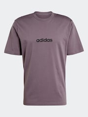 adidas Brown Essentials Linear Single Jersey 100% Cotton T-Shirt - Image 5 of 5