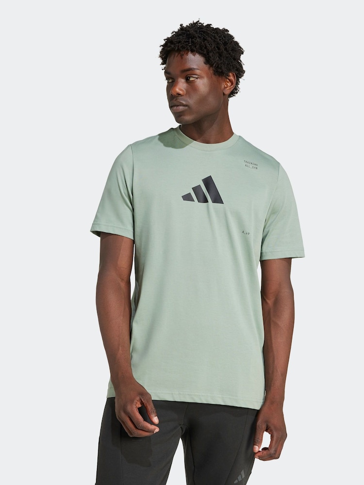Зеленый - Футболка с графическим принтом категории All-Gym от adidas - Image 1 of 6