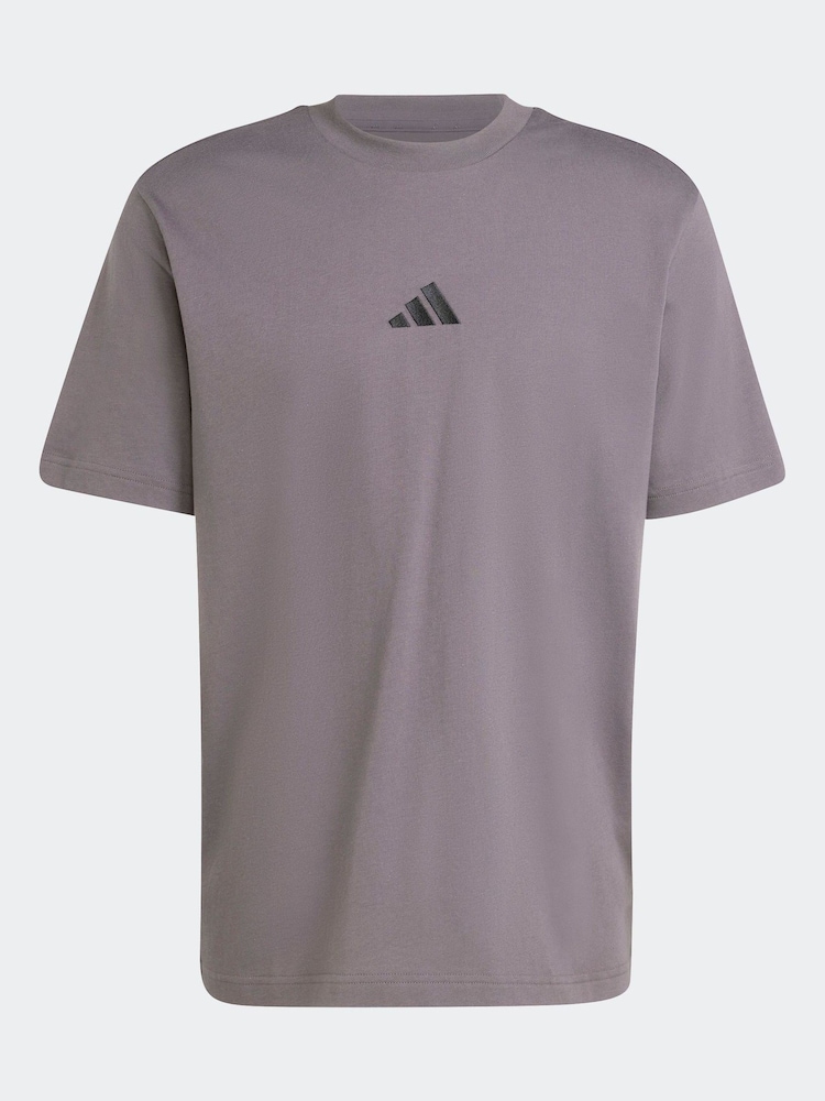 adidas Brown Essentials Small Logo Single 100% Cotton Jersey T-Shirt - Image 5 of 5 adidas Brown Essentials Small Logo Single 100% Cotton Jersey T-Shirt - Image 5 of 5