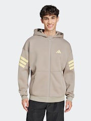 adidas Natural Future Icons 3-Stripes Full-Zip Hoodie - Image 1 of 6