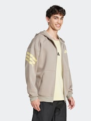 adidas Natural Future Icons 3-Stripes Full-Zip Hoodie - Image 3 of 6