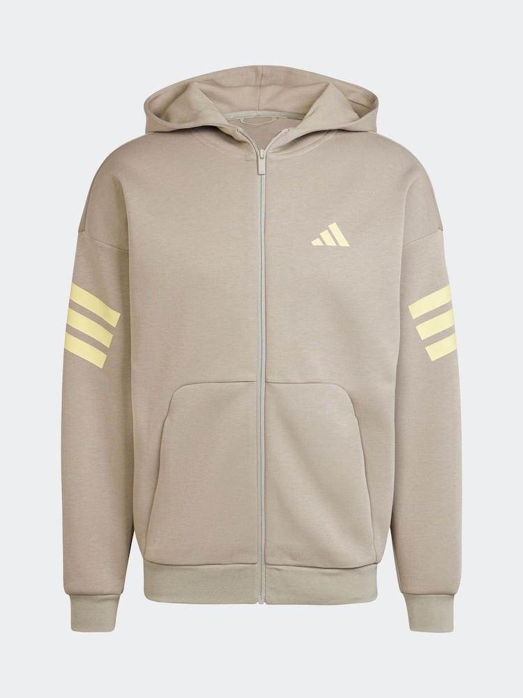 adidas Natural Future Icons 3-Stripes Full-Zip Hoodie - Image 6 of 6