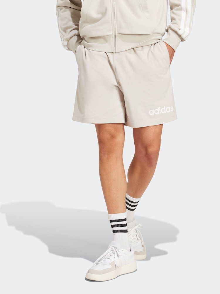 Кремовый - Шорты из джерси Adidas Essentials Linear Single - Image 1 of 7