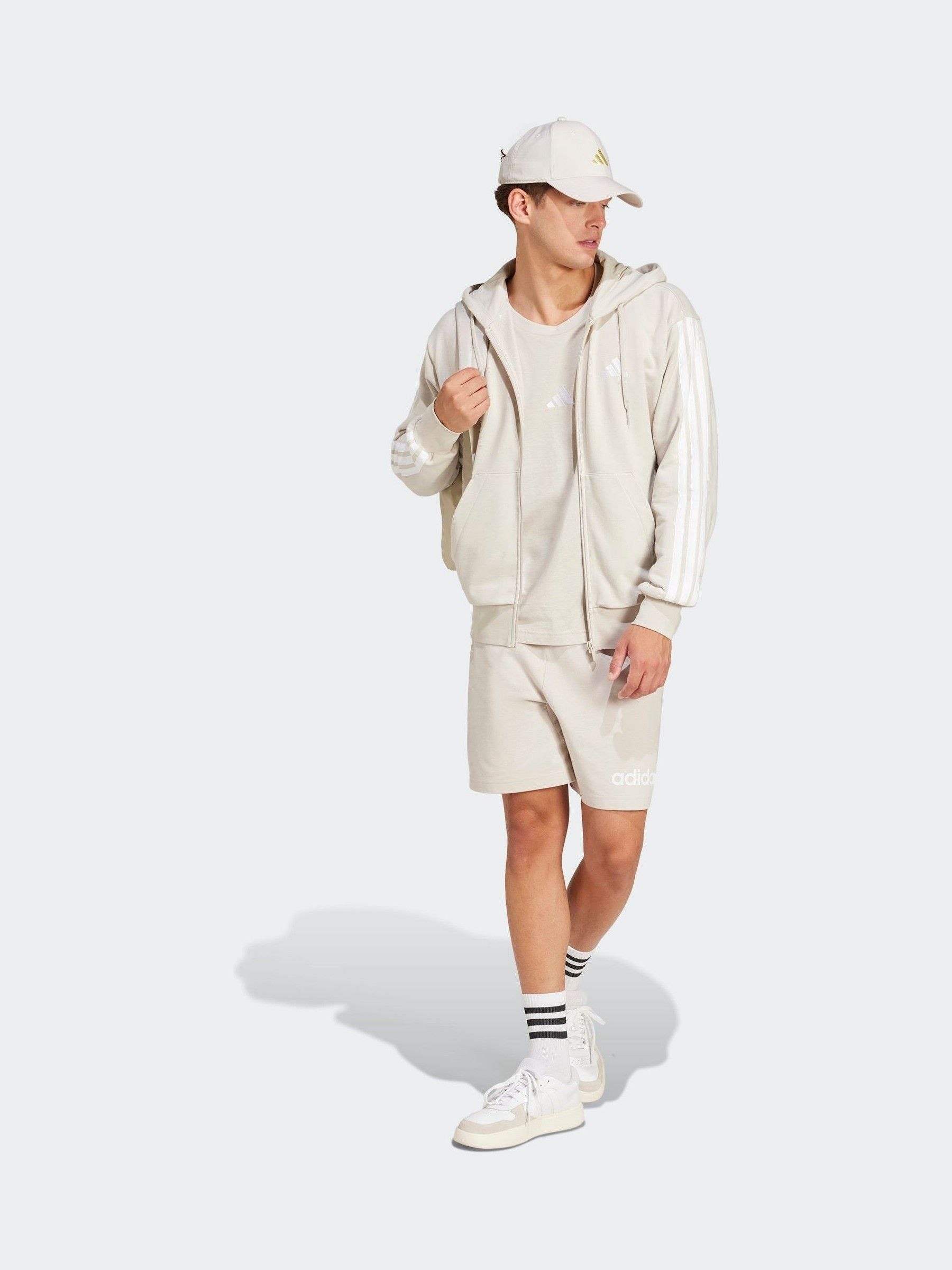 Buy adidas Cream Essentials Linear Single Jersey Shorts from Next