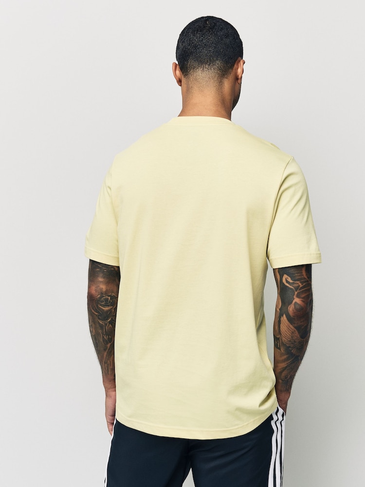 adidas Yellow Essentials Small Logo Single 100% Cotton Jersey T-Shirt - Image 2 of 10