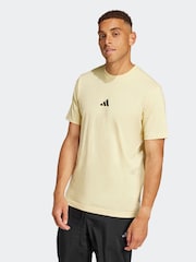 adidas Yellow Essentials Small Logo Single 100% Cotton Jersey T-Shirt - Image 3 of 10