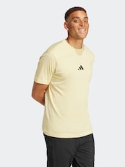 adidas Yellow Essentials Small Logo Single 100% Cotton Jersey T-Shirt - Image 4 of 10