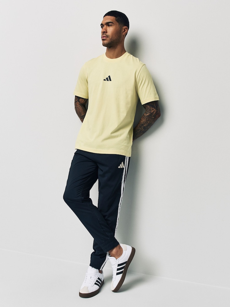 adidas Yellow Essentials Small Logo Single 100% Cotton Jersey T-Shirt - Image 5 of 10