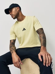 adidas Yellow Essentials Small Logo Single 100% Cotton Jersey T-Shirt - Image 7 of 10