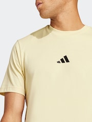 adidas Yellow Essentials Small Logo Single 100% Cotton Jersey T-Shirt - Image 9 of 10