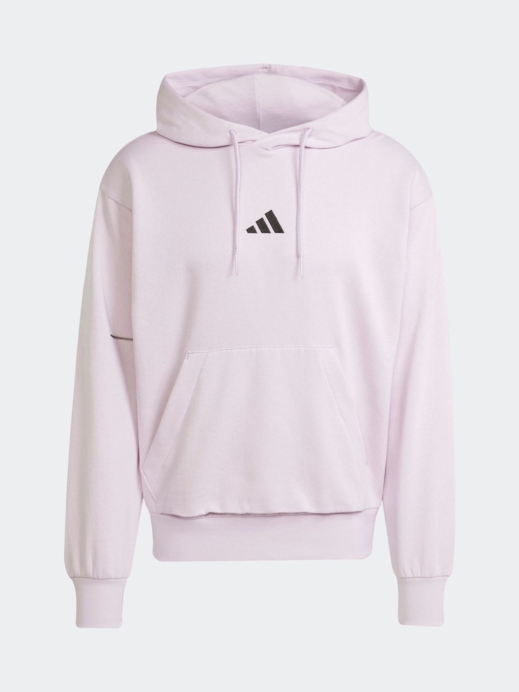 adidas Pink Essentials Feelcozy Fleece Hoodie - Image 5 of 5