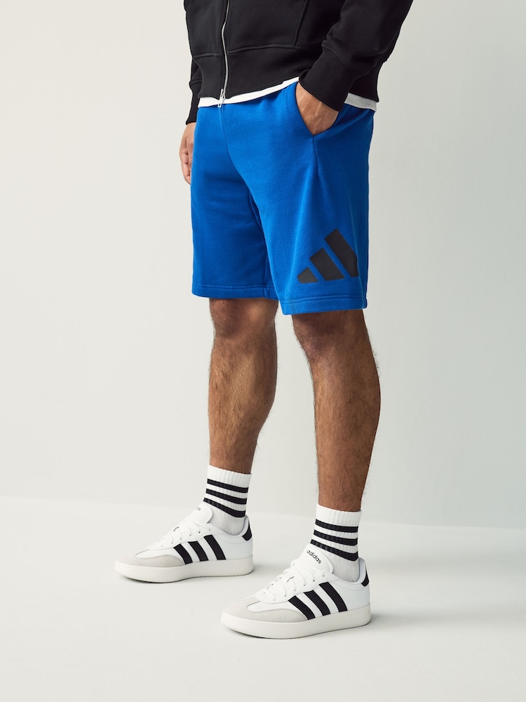 adidas Blue Essentials Big Logo French Terry Shorts - Image 1 of 6